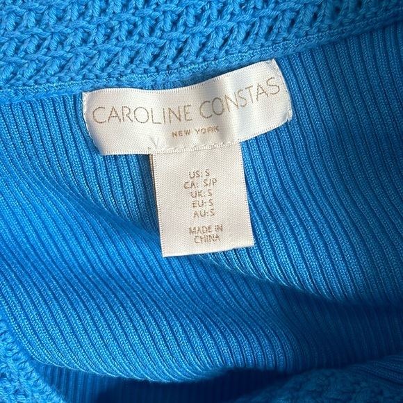 Caroline Constas Blue Ribbed Midi Shirt Dress Size S - Picture 6 of 8